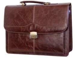 Fino Faux Leather Laptop Briefcase - Brown