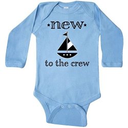 Inktastic New To The Crew Long Sleeve Creeper 6 Months Light Blue 2DD4A