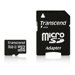 Transcend Standard Microsdhc 8gb Class 4 With Sd Adapter