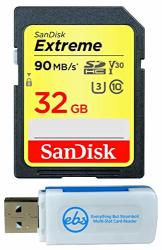 Sandisk 32GB Sdhc Sd Extreme Memory Card Bundle Works With Canon Eos 77D 80D 70D 6D 60D Digital Dslr Camera 4K V30 U3 SDSDXVE-032G-GNCIN