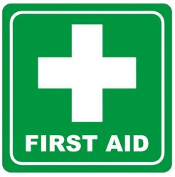Parrot Products Green First Aid Symbolic Sign Printed On White Acp 150 X 150MM