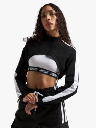 Women&apos S Black Co-ord Extreme Cropped Top With Vest