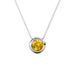DESTINY Moon November citrine Birthstone Necklace With Swarovski Crystals