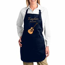 Michgton Taylor Acoustic Guitars Canvas Kitchen Chef Apron With Pocket Adjustable For Cooking