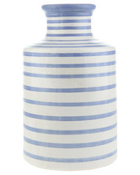 Bali Decorative Blue & White Stripe Vase 2