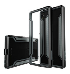 Sony Xperia Z3+ Premium Slim Hybrid Armor Border Case Black clear
