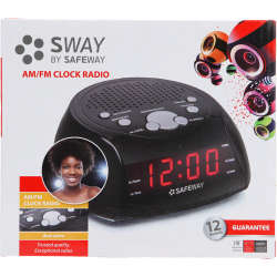SAFEWAY SCR101B-TS Radio Alarm Clock Black