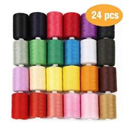 HAITRAL Sewing Thread - 24 Colors 1000 Yards Cotton Thread Sets Spools Thread For Sewing Machine HT_SK04