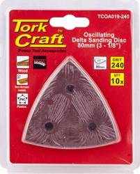 Tork Craft Oscilating Sandpaper Ao 80MM 10PC Delta Shape 240GRIT