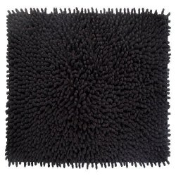 Better Trends Pan Overseas Loopy Chenille 210 Gsf 100-PERCENT Cotton Chenille Hand-woven Luxury Bath Rug 24 By 24-INCH Square Black