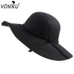 Vonru Cotton Bowler Jazz Top Hat - Black