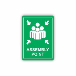 Green Assembly Point Symbolic Sign - Printed On White Acp 297 X 210MM