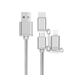 USB To Type C lightning micro 3 In 1 Multiple 3A USB Charging Cable For Iphone X 8 8 PLUS 7 7 Plus ipad macbook galaxy S8 Plus lg V20 HUAWEI Mate 9