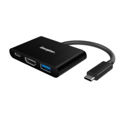 Energizer Adapter - Type C To Usb-a 3.0 HDMI 4K And Type C Black