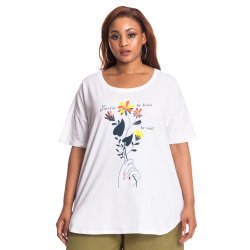 Donnay Plus Size Novelty Drop Shoulder Tee - White