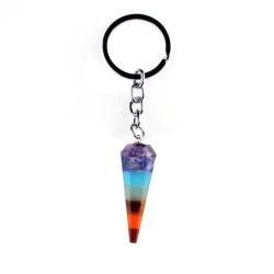 7 Chakra Natural Stone Dowsing Pendulum - 15CM - Color 1