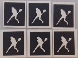 30 X Ladies Tennis Themed Stencils For Glitter Tattoos Face Painting Many Other Uses Atp World Tour Us Open Usta Lady Women Girl