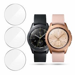 Goton Compatible Samsung Galaxy Watch 42MM Screen Protector 3 Packs Full Screen Coverage HD Tempered Glass Protector For Gear Sport S2 HD Clear 42MM