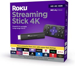 Roku Streaming Stick 4K 2021 Dolby Vision With Roku Voice Remote And Tv Controls- New- Open Box- Damaged Packaging