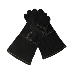 Lifespace Black Leather Braai Gloves - Lined For Extra Comfort. Excellent Quality