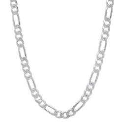 Happy Gogou Men's Jewelry Sterling Silver 925 Figaro Chain Necklace 4MM 16 30INCHES 16 Inches