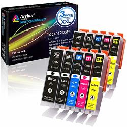 Arthur Imaging Compatible Canon Ink Cartridges 280 And 281 Replacement PGI-280XXL CLI-281XXL Pgi 280 XXL Cli 281 XXL Pixma TR7520 TR8520 TS6120 TS6220 TS8220