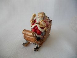 Santa In Sled - Treasurine Secret Trinket Box