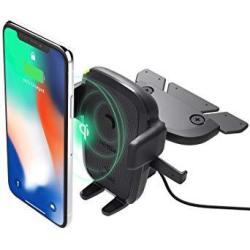 Iottie Easy One Touch Qi Wireless Fast Charge Cd Slot Mount For Samsung Galaxy S9 S8 Plus Edge Note 9 & Standard Charge For