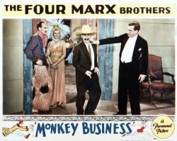 The Marx Brothers And Thelma Todd In Monkey Business 11X14 Lobby Card Reproduction