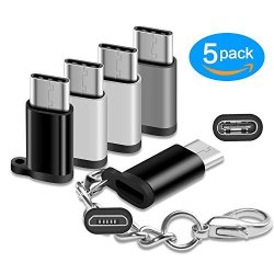 USB Type C Adapter 5 Pack -c Male To Micro Female Connector With Keychain For Samsung Galaxy S8 Plus S8+ Note 8 Macbook