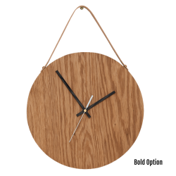 Magna Wall Clock In Oak - 300MM Dia Natural Bold White Second Hand