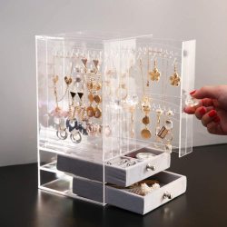 Transparent Jewelry Display Holder With Drawers