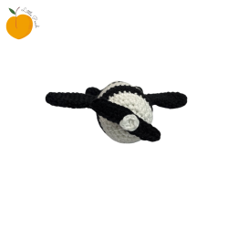 Black And White Airplane - Soft Toy For Baby Play Gym