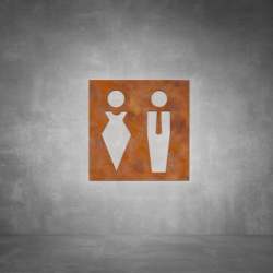 Toilet Male And Female Sign D04 - Polished Brass