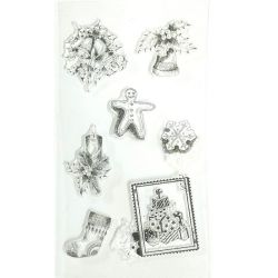 Clear Stamp - Christmas Candle Sock Snowflake