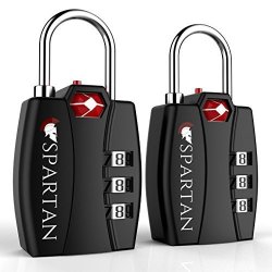 Spartan Travel Tsa Approved Zipper Lock Best Combination Security Padlocks For Luggage Backpacks Pelican Cases Briefcases Security Cables Gym Lockers And Suitcases - Prevents