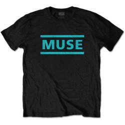 Muse - Light Blue Logo Unisex T-Shirt - Black Large