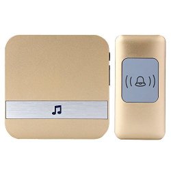 Cacazi Wireless Doorbell Waterproof Door Bell Chime Kit 1 Push Button And 1 Plug-in Receiver Over 1000 Feet Operating Range 4 Levels Volume 52 Melodies To Choose Gold
