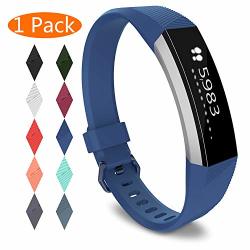 Kingacc Compatible Replacement Bands For Fitbit Alta Hr Fitbit Alta Silicone Fitbit Alta Hr Band Alta Band Buckle Wristband Strap Women Men 1-PACK Dark