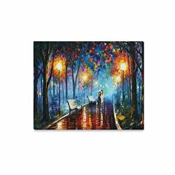 NIGHT Cafe By Leonid Afremov Modern Canvas Print Painting Wood Framed Wall Art For Home Decoration Wall Decor 20 X 16 Inches