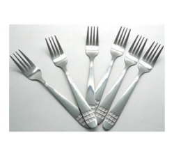 Catering 6 Piece Stainless Steel Dinner Table Forks Set With Square Design