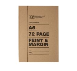 A5 72 White Pages Feint & Margin Pack Of 30