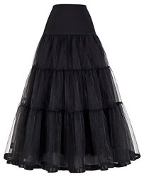 Black Floor Length Petticoat Petti Coat Plus Size 0X Black