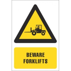 Beware Of Forklifts " Safety Sign With Description