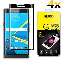 4-PACK Khaos Blackberry Priv 3D Full Cover Tempered Glass Screen Protector For Blackberry Priv Lifetime Replacement Warranty