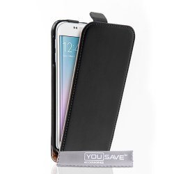 Caseflex Flip Case For Samsung Galaxy S6 Edge Black Leather SA-EA05-Z225