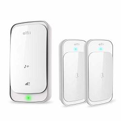 Elfii Wireless Doorbell Chime Kit Touch Button Activated 1000FT 300M Range Operating 58 Melodies Chimes 4 Volume Levels Waterproof 2 Push Button And 1 Receiver