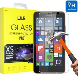 Utlk Microsoft Lumia 640 XL Screen Protector Tempered Glass HD Clear Buble-free Lumia 640 XL Tempered Glass Screen Protectors Anti-scratch