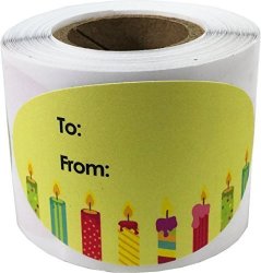 Birthday Gift Tag Stickers 1 1 2 X 2 1 2 Inch 100 Adhesive Labels