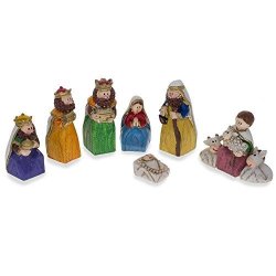 BestPysanky Set Of 9 Hand Painted Nativity Scene Set Figurines